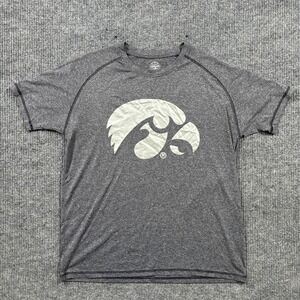 Rivalry Threads Iowa Hawkeyes T Shirt Mens L Gray Athletic Logo Short Sleeve